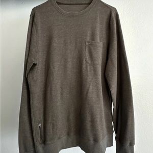 VUORI Jeffreys Pullover Pocket Shirt Oregano Heather Long Sleeve Top Men Large